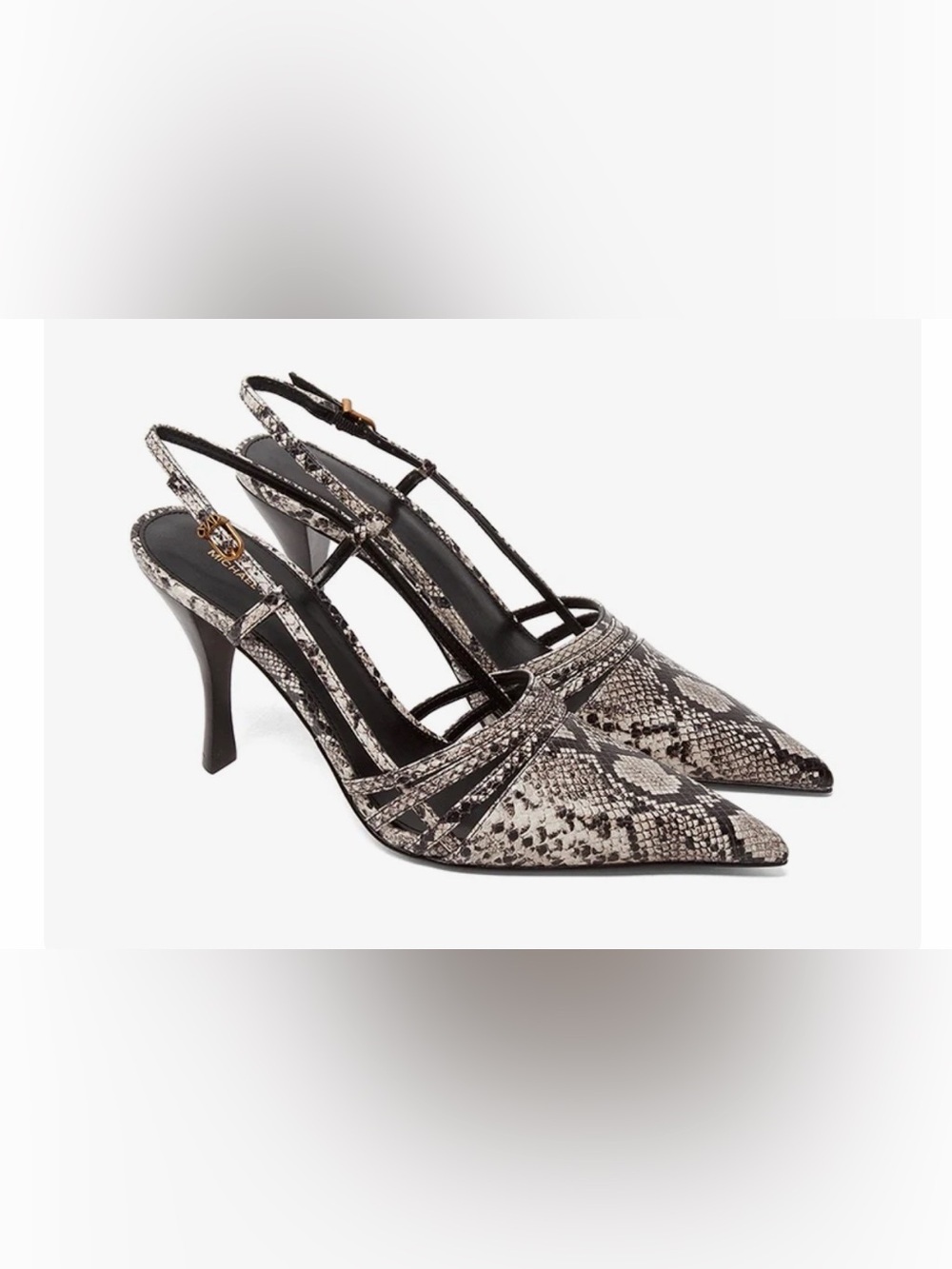 Michael Kors Haisley Snake Leather Slingback Pumps Size 9 BNIB